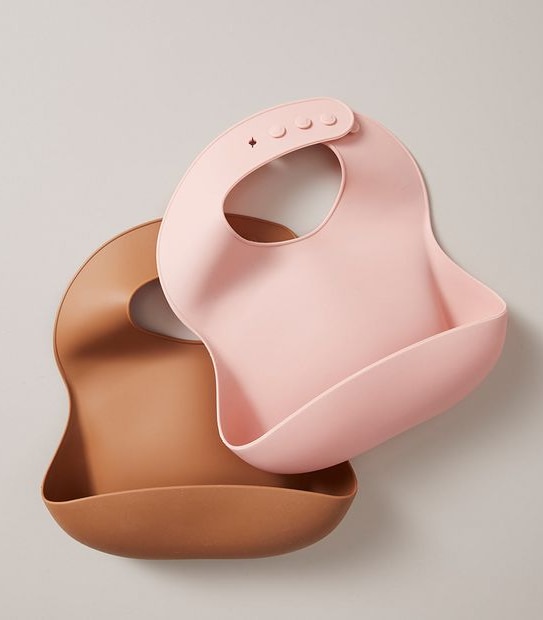 bub. 2 Pack Baby Silicone Bibs