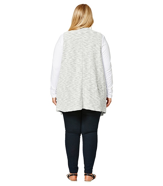 Belle Curve Textured Vest - Grey