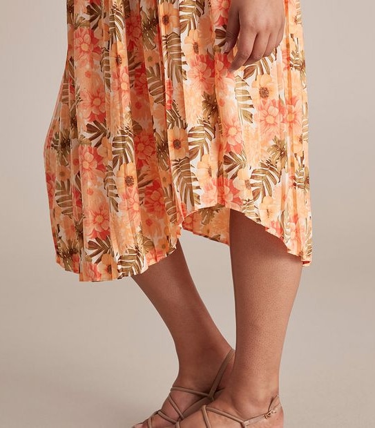 Curve Shirred Waist Maxi Skirt