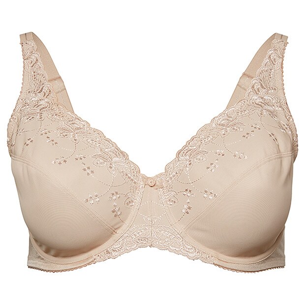 Embroidered Minimising Underwire Bra - Skin, Style:10081627 Embroidered Minimising Underwire Bra - Skin, Style:10081627