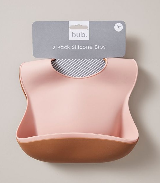bub. 2 Pack Baby Silicone Bibs