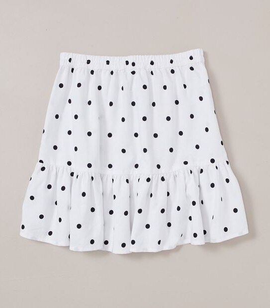 Linen Blend Tiered Skirt