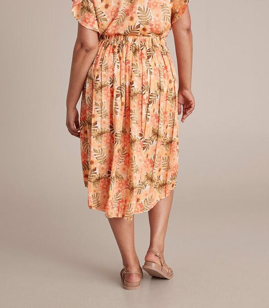 Curve Shirred Waist Maxi Skirt