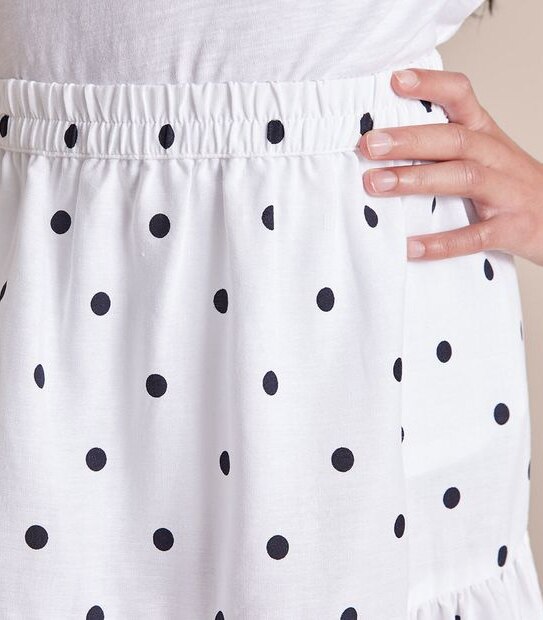 Linen Blend Tiered Skirt