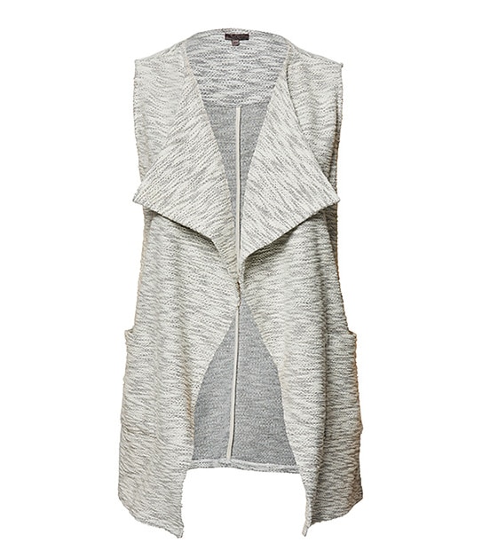 Belle Curve Textured Vest - Grey