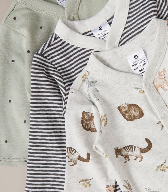 3 Pack Baby Organic Cotton Snap Coveralls