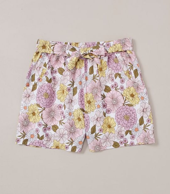 Linen Blend Tie Front Shorts