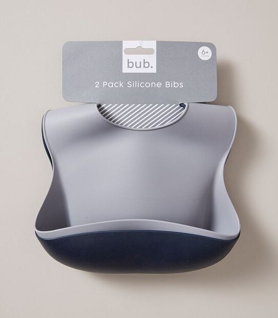 bub. 2 Pack Baby Silicone Bibs
