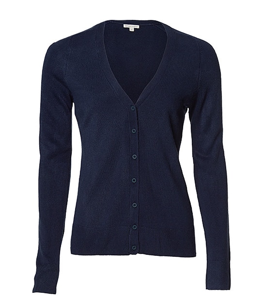 Cashmere Feel V-Neck Cardigan - Navy