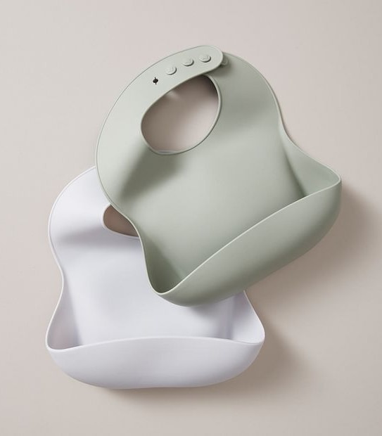 bub. 2 Pack Baby Silicone Bibs