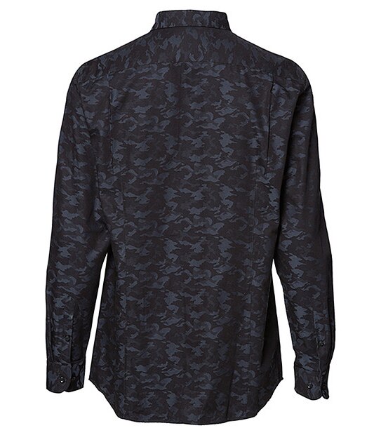Jacquard Military Shirt - Black Camo