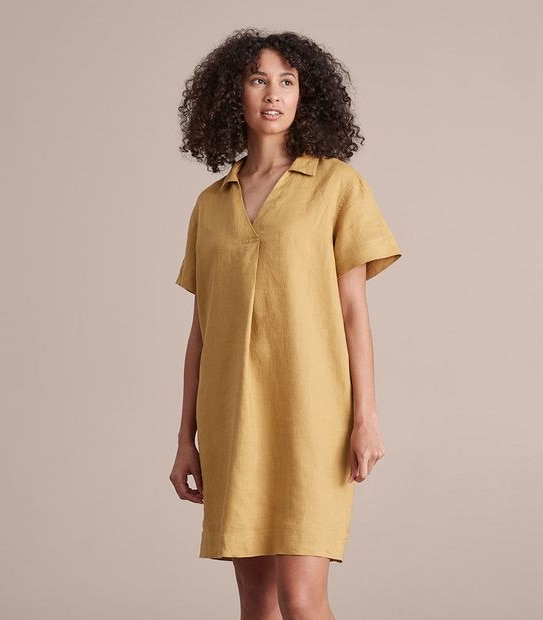 European Linen Popover Dress