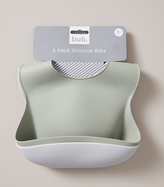 bub. 2 Pack Baby Silicone Bibs