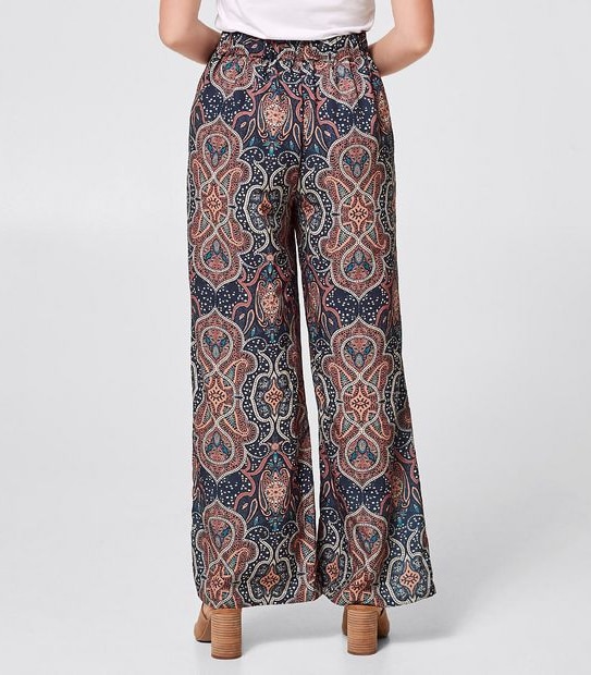 Wide Leg Pants - Paisley Print