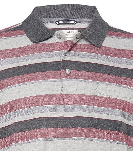 Striped Jersey Polo Top
