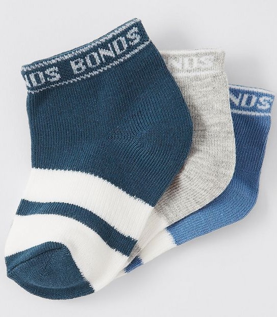 Bonds Baby Sportlet 3 Pack Socks