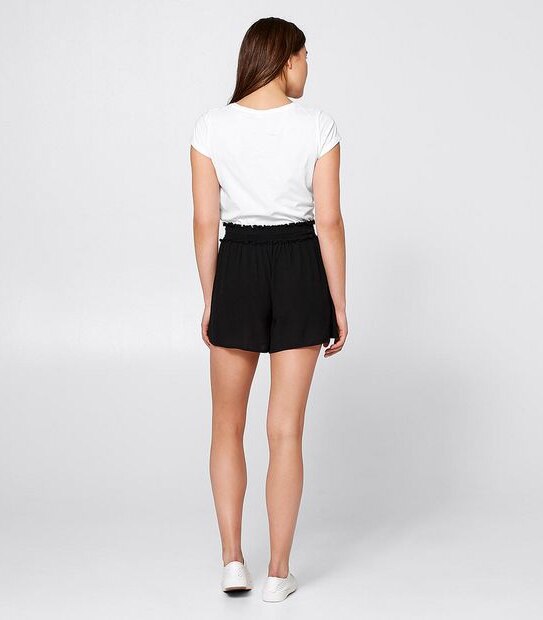 Lily Loves Shirred Waist Shorts - Black