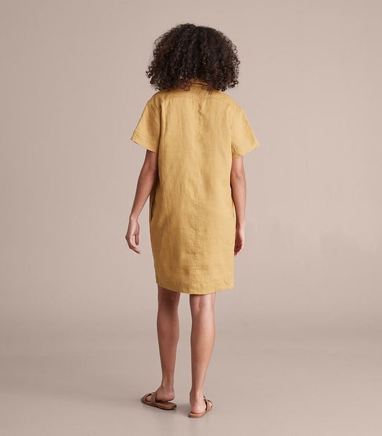 European Linen Popover Dress