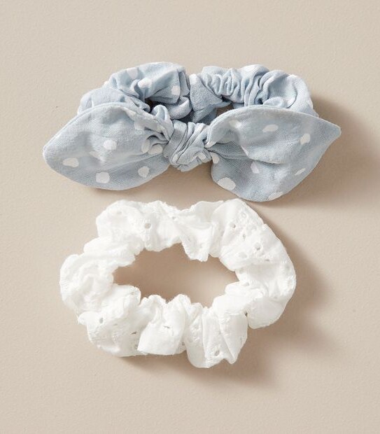 2 Pack Kids Bow Scrunchies Set