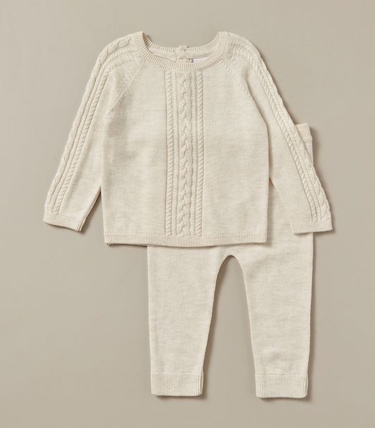2 Piece Baby Cable Knit Set