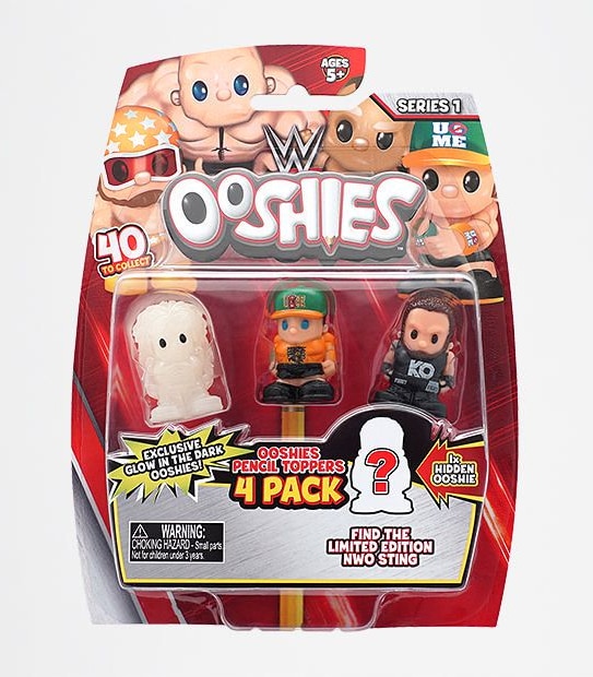Ooshies WWE Series 1 4 Pack Pencil Toppers Assorted
