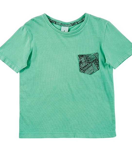 Boys' Short Sleeve Print Pocket T-Shirt - Green