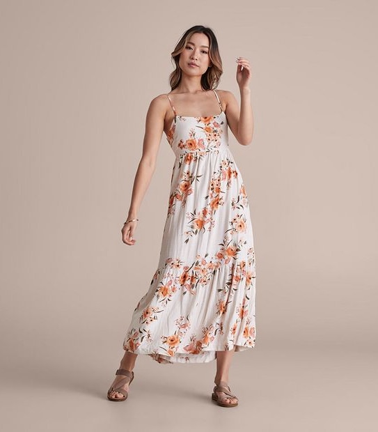 Lily Loves Linen Blend Tie Back Dress
