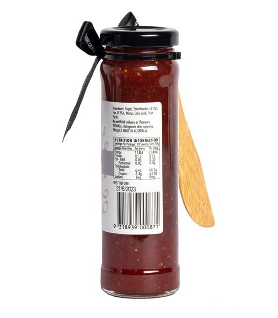 Millicent Grove Strawberry Fig Jam with Spreader - 180g