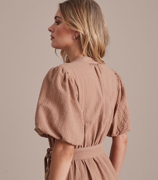 Preview Woven Button Through Midi Dress