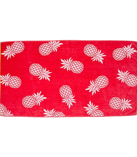 Pineapple Jacquard Velour Beach Towel