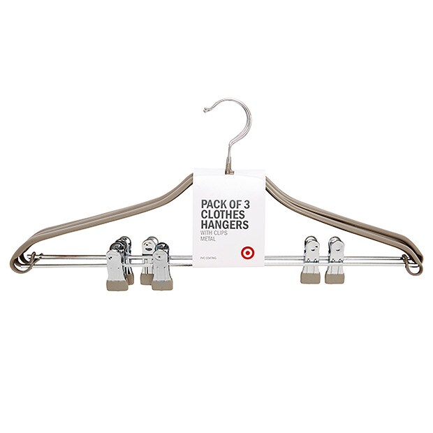 Pack of 3 Metal Clothes Hangers With Metal Clips Target Australia