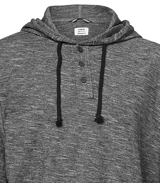 Long Sleeve Hooded Henley Top 3 of 3
