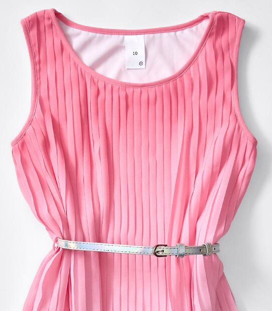 Ombre Pleat Dress With Belt