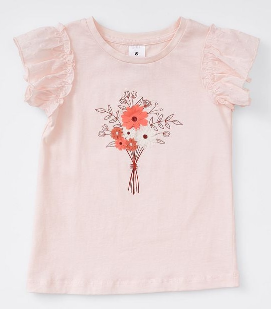 Flutter Floral Embroidered T-shirt - Pink