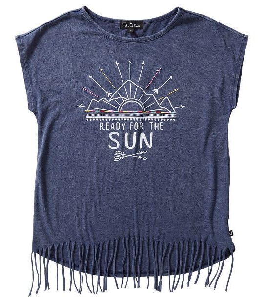Future You Short Sleeve Fringe Hem Top