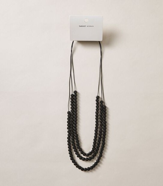 Layer Wooden Bead Necklace