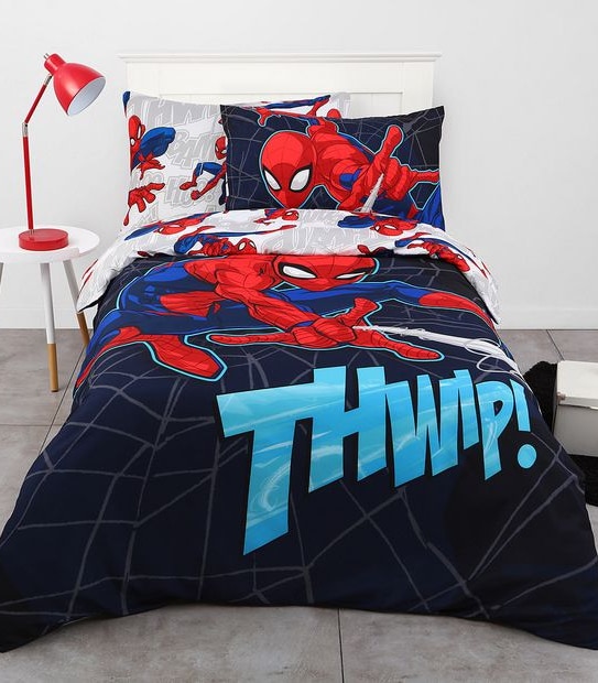 Spider-Man Flying Web Quilt Cover Set - Single Bed