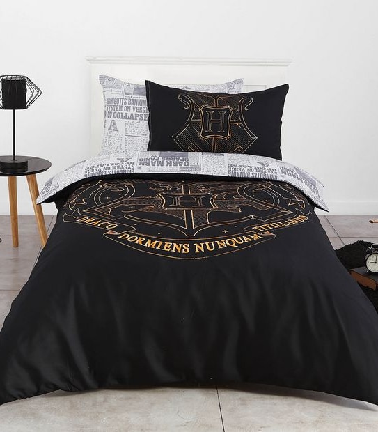Harry Potter Hogwarts Newspaper Quilt Cover Set