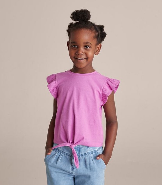 WT253259_04 FRILL SLV TIE FRONT TEE PURPLE