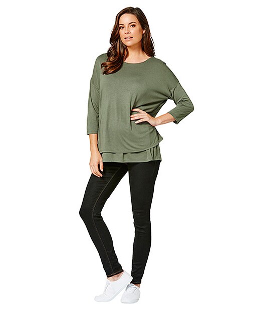 Maternity Layered Nursing Top - Thyme