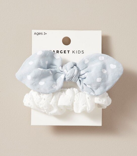 2 Pack Kids Bow Scrunchies Set