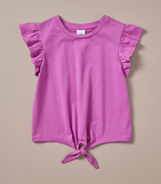 WT253259_04 FRILL SLV TIE FRONT TEE PURPLE