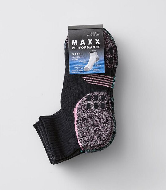5 Pack Maxx Quarter Crew Socks