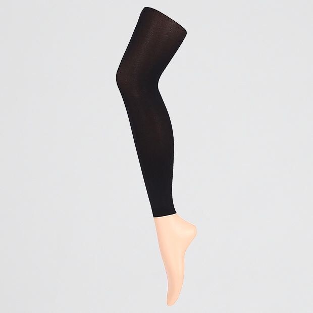 2 Pack 40 Denier Opaque Footless Tights - Black 2 Pack 40 Denier Opaque Footless Tights - Black