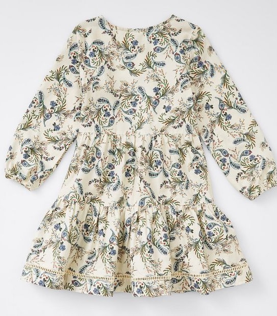Woven Tiered Wrap Dress - Neutral Floral