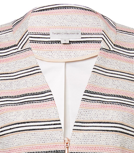 Stripe Boucle Crop Jacket