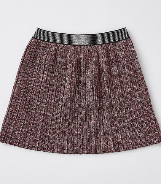 Metallic Pleated Skirt - Pink
