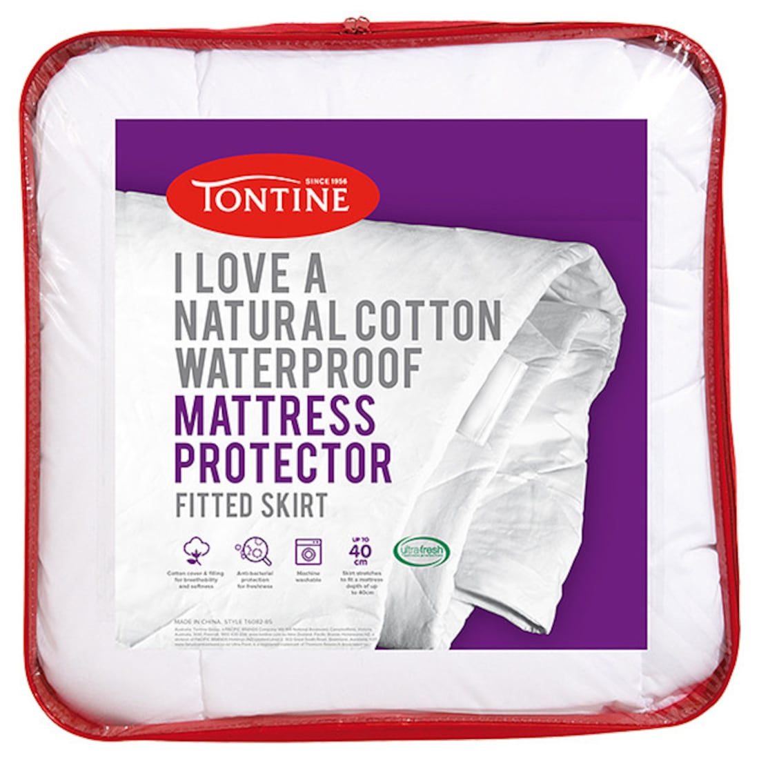 Tontine Natural Cotton Waterproof Mattress Protector ... Tontine Natural Cotton Waterproof Mattress Protector ...
