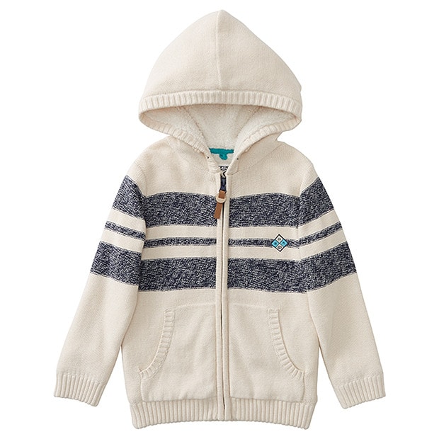 Piping Hot Zip Through Knit Sherpa Hoodie