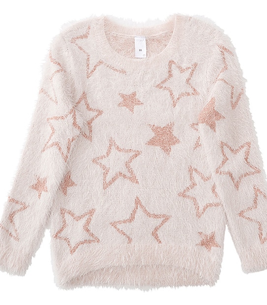 Feather Knit Metallic Stars Jumper